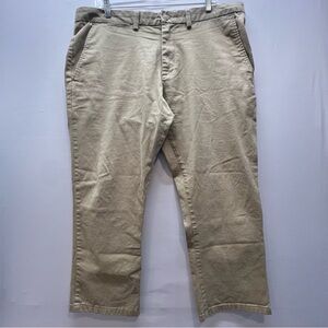 Tan Chino Pants with Relaxed Fit and Cotton Blend